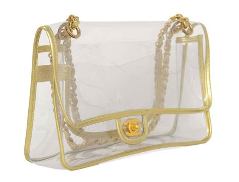 chanel clear bag with gold|chanel bag gold hardware.